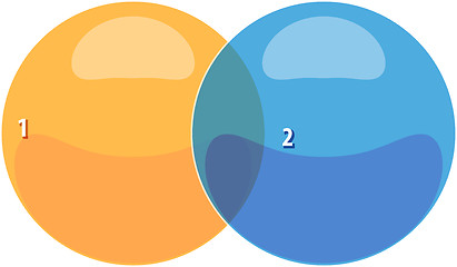 Image showing Two Blank venn business diagram illustration