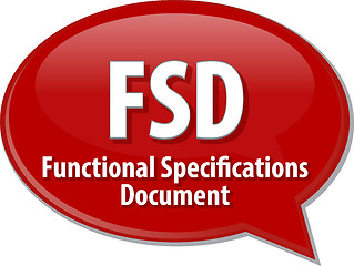 Image showing FSD acronym definition speech bubble illustration