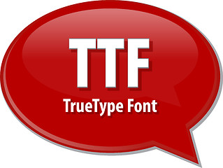 Image showing TTF acronym definition speech bubble illustration