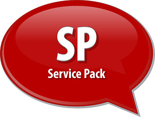 Image showing SP acronym definition speech bubble illustration