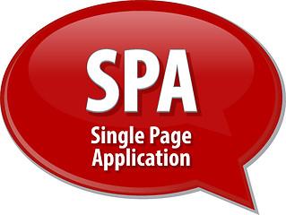 Image showing SPA acronym definition speech bubble illustration