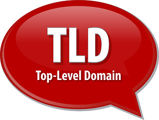 Image showing TLD acronym definition speech bubble illustration