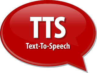 Image showing TTS acronym definition speech bubble illustration