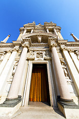 Image showing lombardy    in  the busto arsizio  old   church  closed brick to