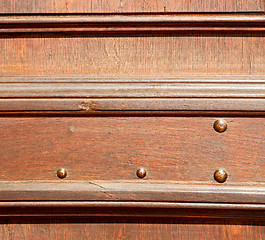 Image showing door    in italy old ancian wood and traditional  texture nail