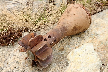 Image showing rusty bomb shell case