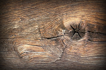 Image showing knot on ancient wood plank 