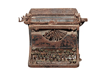 Image showing ancient isolated rusty typewriter