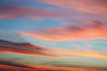 Image showing beautiful sky background at sunset