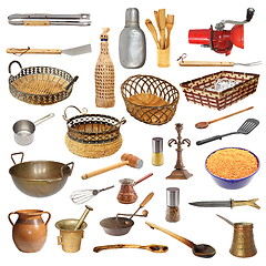 Image showing collection of different kitchen utensils and objects