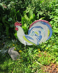 Image showing Cock decoration in garden