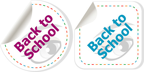 Image showing Back to school icon. Internet button. Education concept