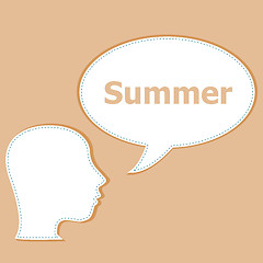 Image showing people think about summer, man and speech bubbles 