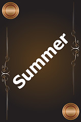 Image showing Summer time. summer word on golden luxury background, summer holidays