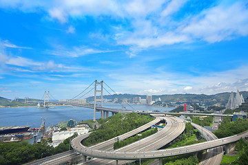 Image showing Tsing ma bridge at day