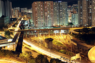 Image showing Hong Kong downtown at night 