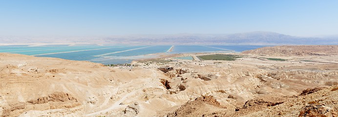 Image showing Desert landscape near the Dead Sea at bright noon