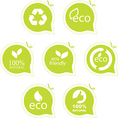 Image showing Set of eco friendly signs.