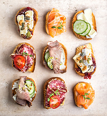 Image showing various bruschettas