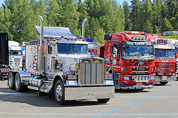 Image showing Classic Kenworth and Finnish Cab Over Show Trucks