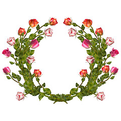 Image showing Wreath of roses isolated. EPS 10