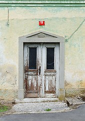 Image showing Old 1910 year house door with number 13