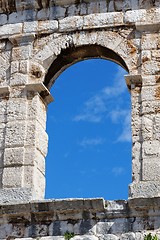 Image showing Window of ancient Roman amphitheater in Pula, Croatia