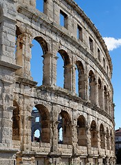 Image showing Detail of ancient Roman amphitheater in Pula, Croatia