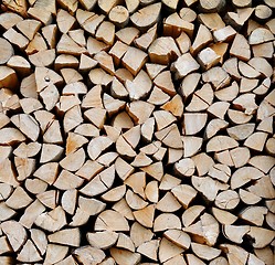 Image showing Texture of a stack of chopped firewood 