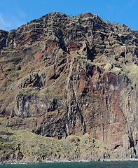 Image showing Steep weathered cliff near Cabo Girao on Madeira island