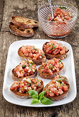 Image showing plate of bruschettas