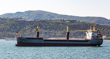 Image showing Cargo Ship Sailing in Ocean