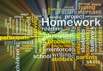 Image showing Homework background concept glowing