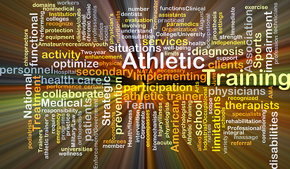 Image showing Athletic training background concept glowing