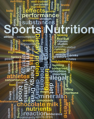 Image showing Sport nutrition background concept glowing