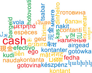 Image showing Cash multilanguage wordcloud background concept