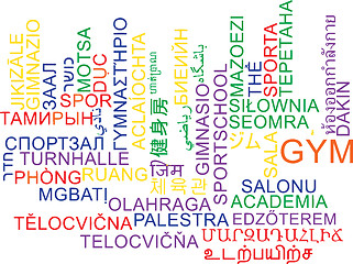 Image showing Gym multilanguage wordcloud background concept