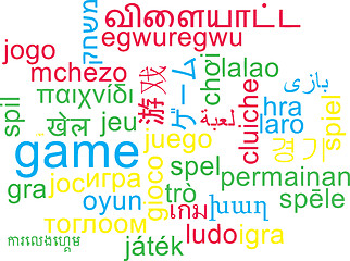 Image showing Game multilanguage wordcloud background concept