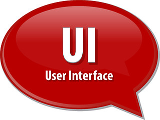 Image showing UI acronym definition speech bubble illustration