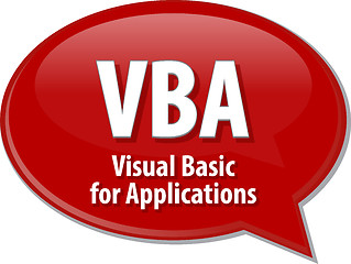 Image showing VBA acronym definition speech bubble illustration