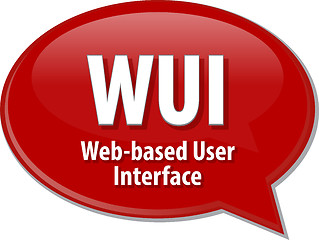 Image showing WUI acronym definition speech bubble illustration