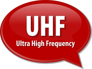 Image showing UHF acronym definition speech bubble illustration