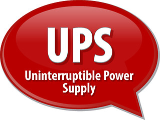 Image showing UPS acronym definition speech bubble illustration