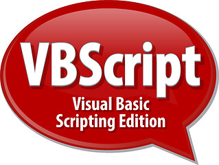 Image showing VBScript acronym definition speech bubble illustration