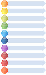 Image showing Ten blank business diagram arrow list illustration