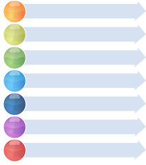 Image showing Seven blank business diagram arrow list illustration