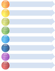 Image showing Eight blank business diagram arrow list illustration