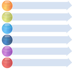 Image showing Six blank business diagram arrow list illustration