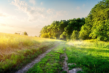 Image showing Field with country road