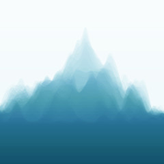 Image showing Mountain Landscape. Vector Silhouettes Of Mountains Backgrounds.